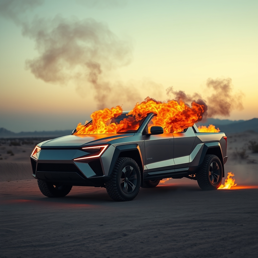 Cybertruck fire