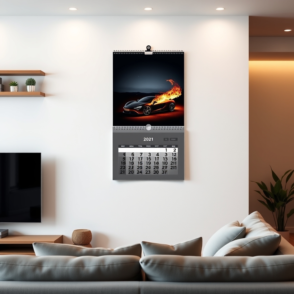 Calendar hanging on a wall